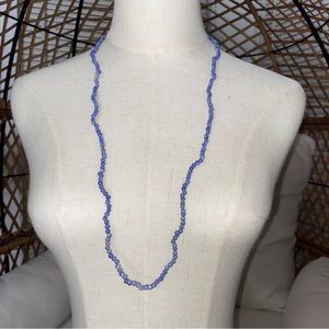 Multi Color Blue Seed Bead Single Strand Necklace